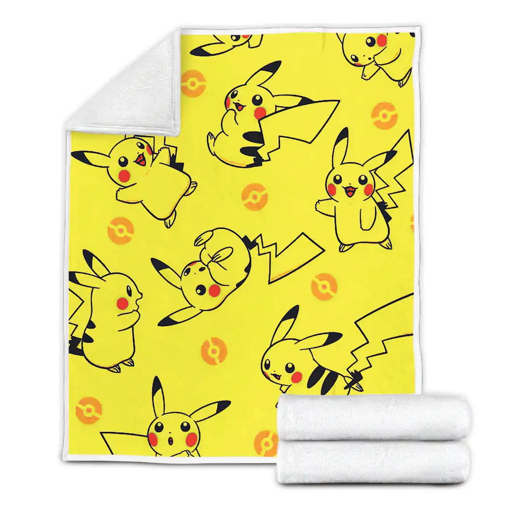 Pokemon Pikachu Emotions Fleece Blanket Gift For Birthday Halloween Christmas Thanksgiving