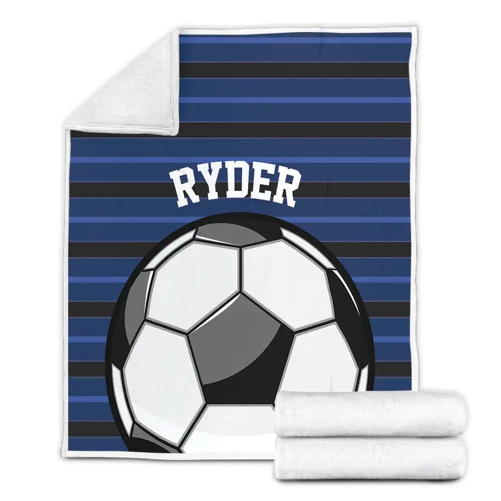 Blue Soccer Pattern Petmytshirt Fleece Blanket Gift For Christmas Thanksgiving Halloween