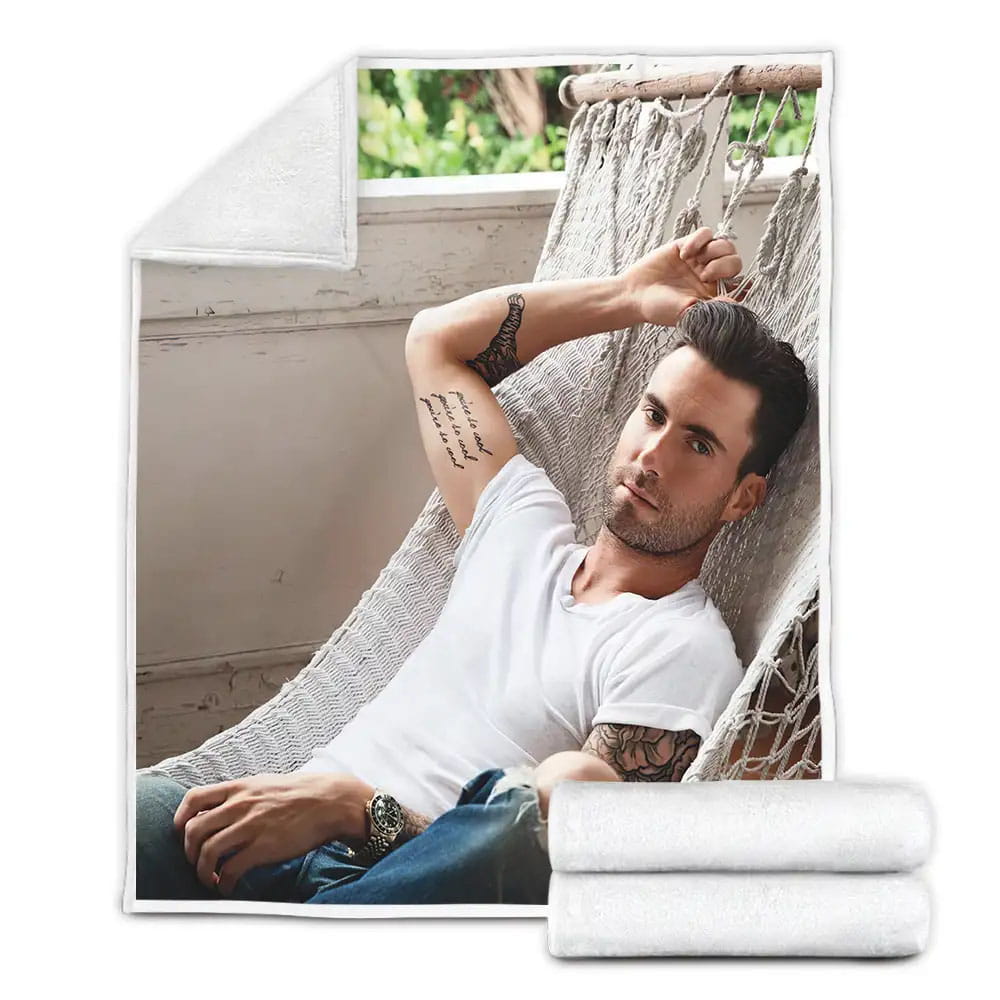 Adam Levine Lying On The Hammock Fleece Blanket Gift For Christmas Thanksgiving Halloween