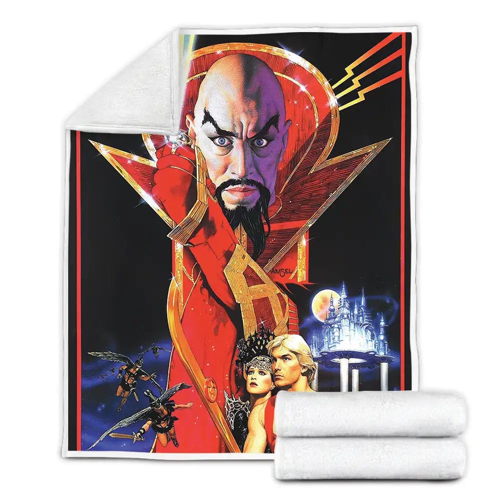 Flash Gordon Movie Poster Fleece Blanket Gift For Birthday Halloween Christmas Thanksgiving