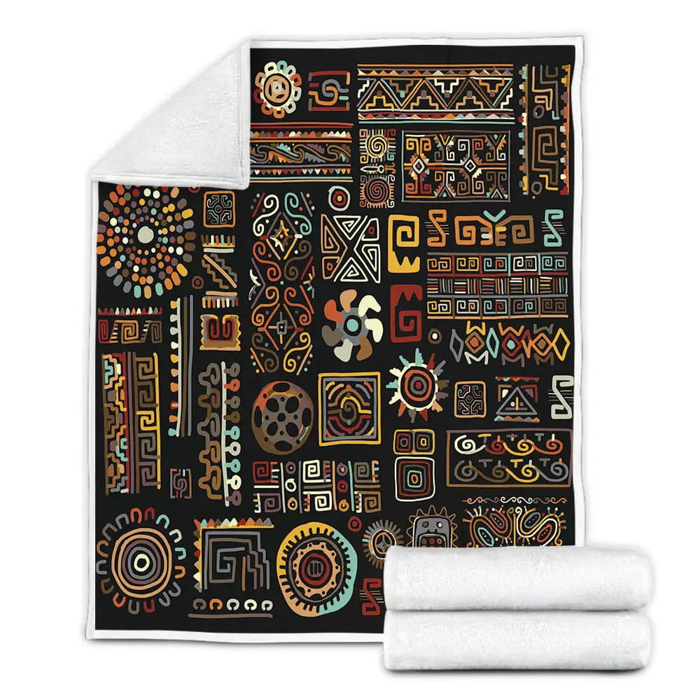 Ethnic Handmade Ornament African Pattern Custom With Name Fleece Blanket Perfect 