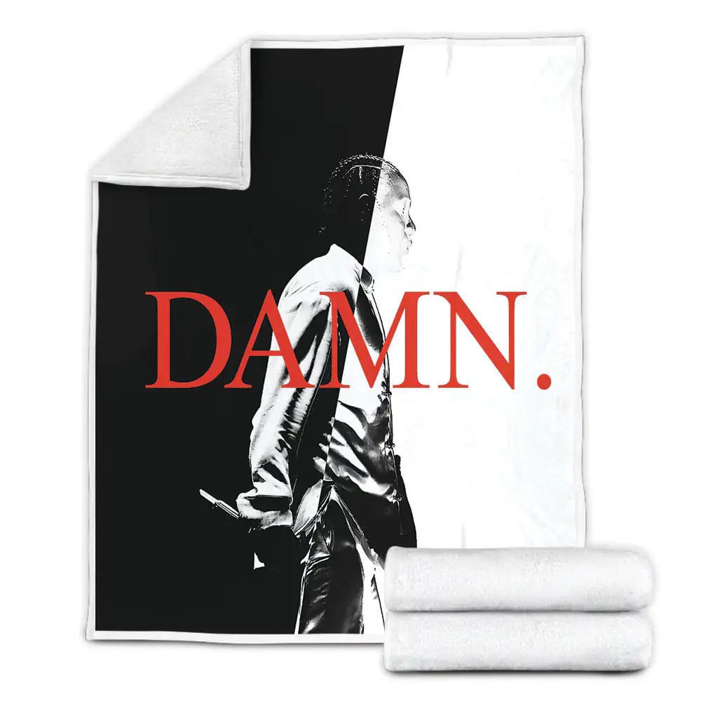 Kendrick Lamar Damn. Album Black And White Artwork Fleece Blanket Gift For Wife Husband Besties