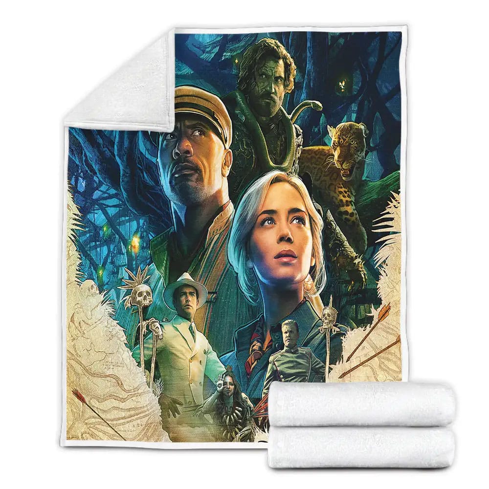 Jungle Cruise Movie Poster Fleece Blanket Gift For Birthday Halloween Christmas Thanksgiving