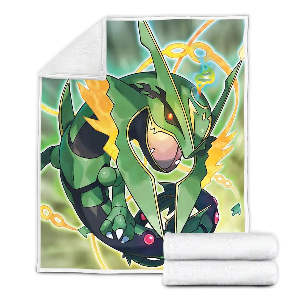 Pokemons Powerful Rayquaza Fleece Blanket Gift For Birthday Halloween Christmas Thanksgiving
