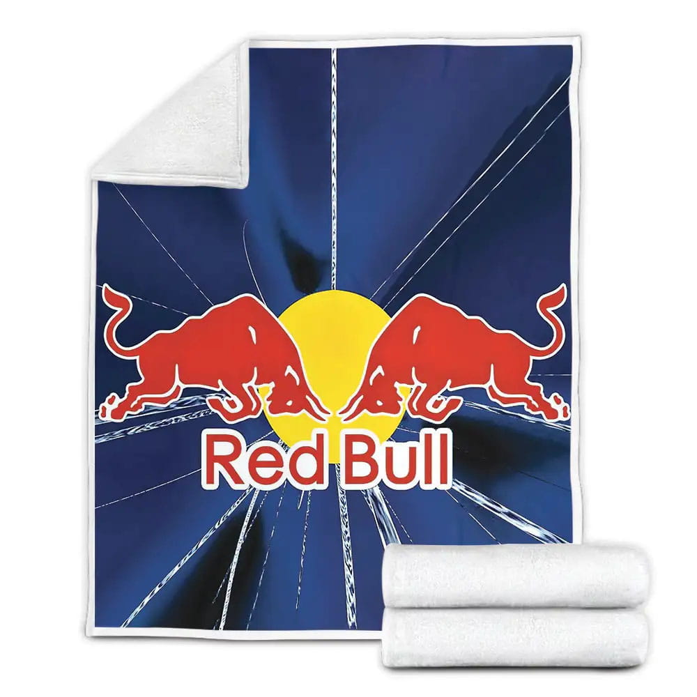 Red Bull Aesthetic Drawing Fleece Blanket Gift For Birthday Halloween Christmas Thanksgiving