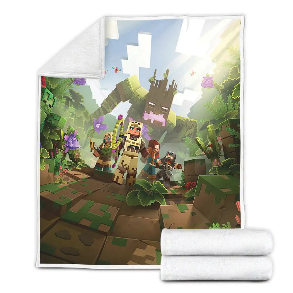 Minecraft And Lego Crossover Fleece Blanket Gift For Birthday Halloween Christmas Thanksgiving
