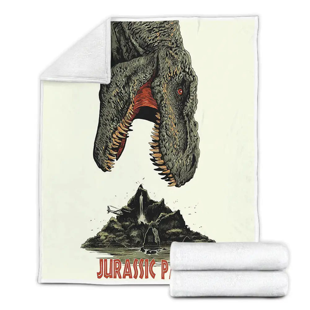 Jurassic Park Movie Poster Fleece Blanket Gift For Birthday Halloween Christmas Thanksgiving