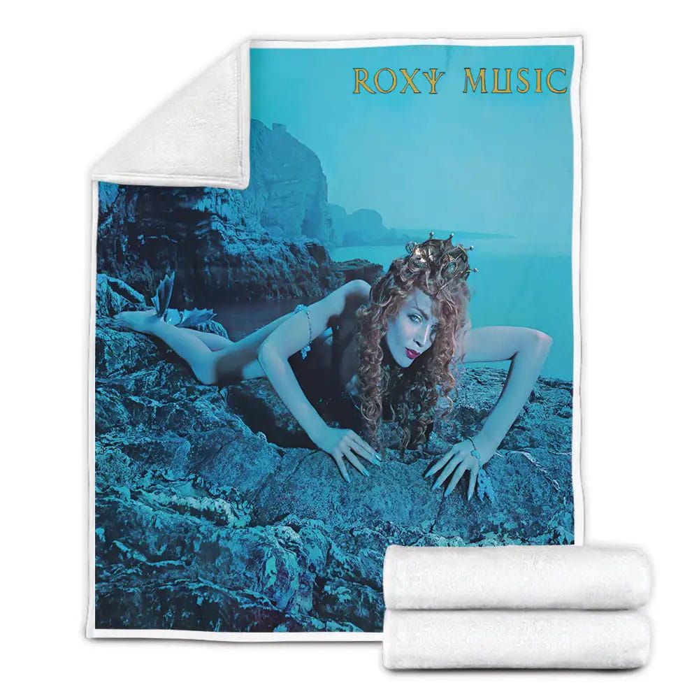 Roxy Music Blue Background Fleece Blanket Gift For Birthday Halloween Christmas Thanksgiving