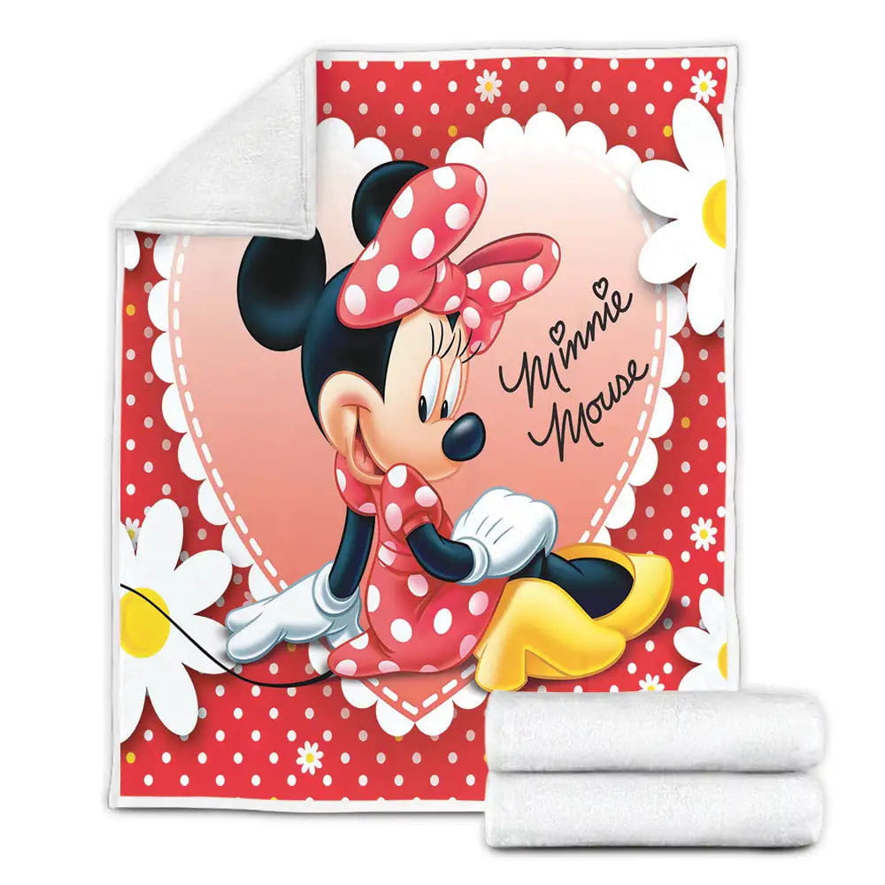 Minnie Mouse In Yellow High Heels Fleece Blanket Gift For Christmas Thanksgiving Halloween
