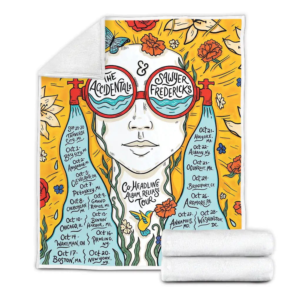 Sawyer Fredericks The Accidnetals Fleece Blanket Gift For Christmas Thanksgiving Halloween