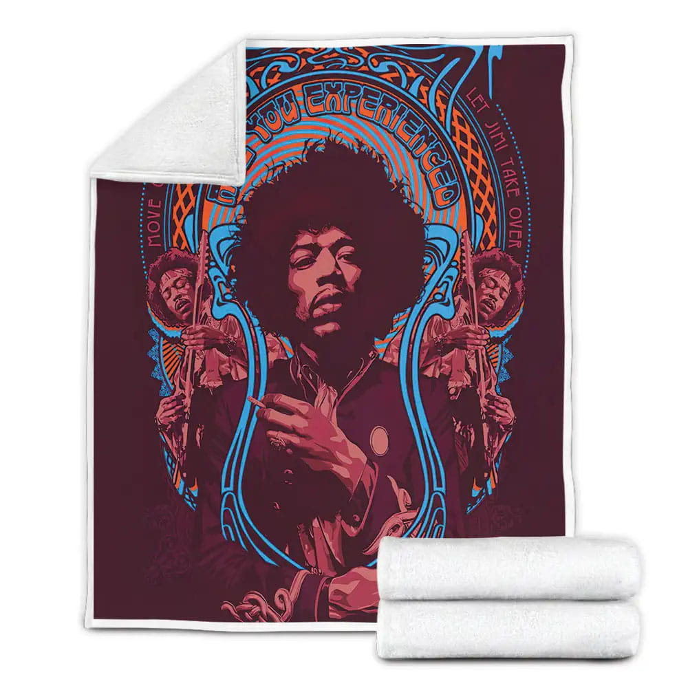 Jimi Hendrix The Legendary Poster Fleece Blanket Gift For Christmas Thanksgiving Halloween