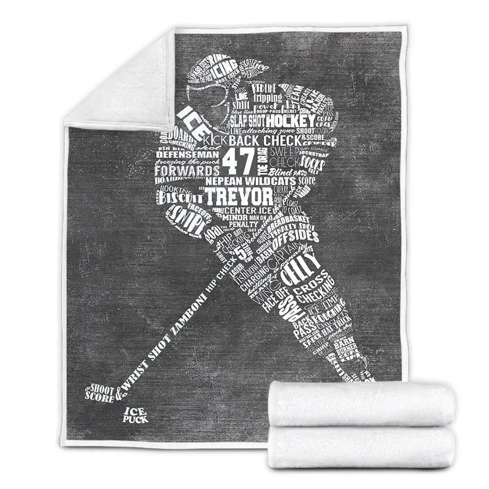 Hockey Player Petmytshirt Fleece Blanket Gift For Birthday Halloween Christmas Thanksgiving