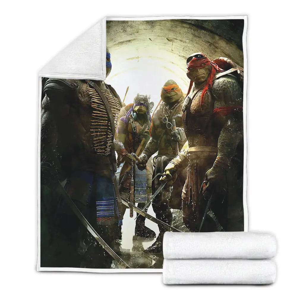 Cool Ninja Turtles Realistic Look Fleece Blanket Gift For Christmas Thanksgiving Halloween