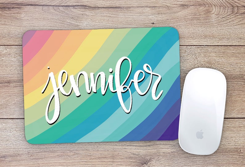Allleftout Custom Rainbow Line Mouse Pad
