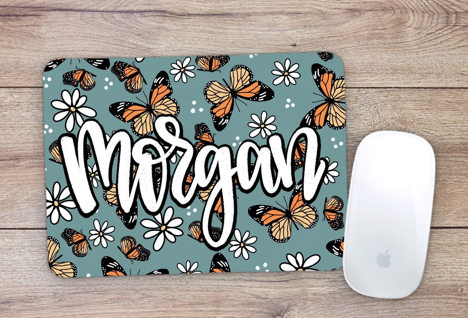 Allleftout Custom Butterfly Daisy Mouse Pad