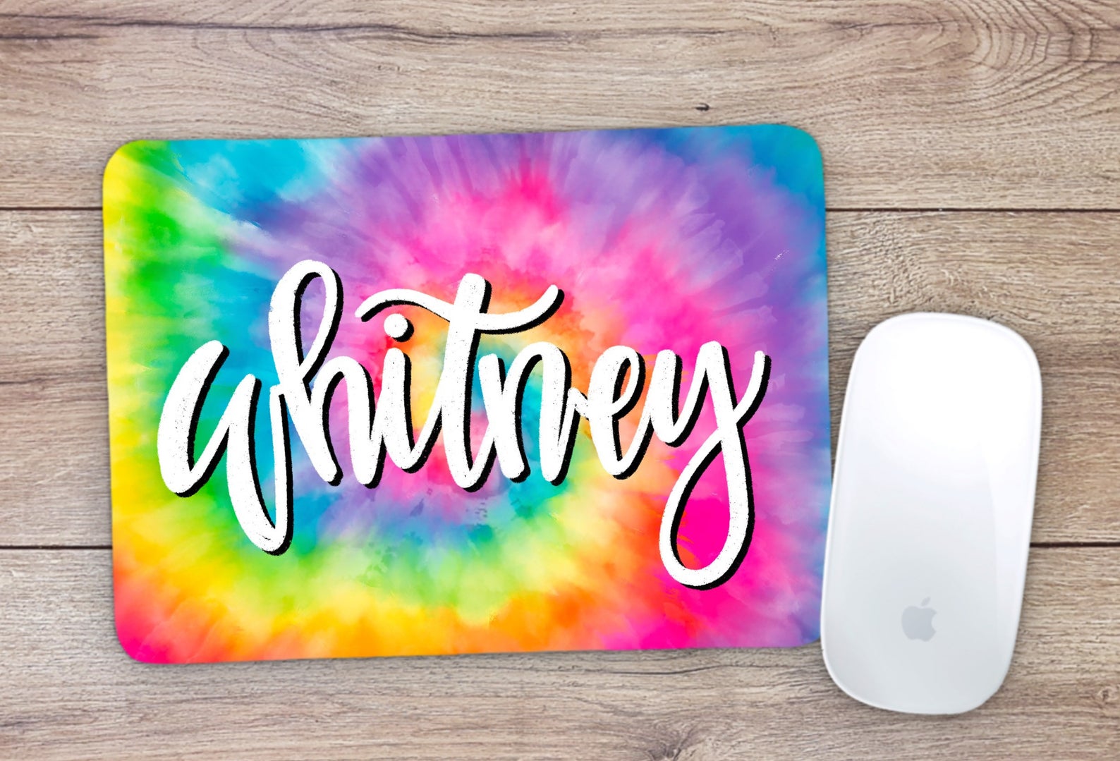 Allleftout Custom Rainbow Tie Dye Mouse Pad