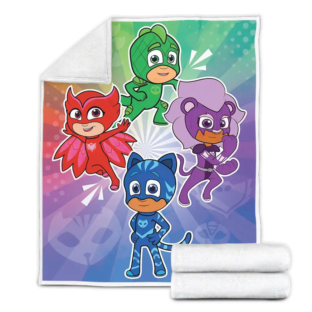 Pj Masks Superheroes Posing Fleece Blanket Gift For Birthday Halloween Christmas Thanksgiving