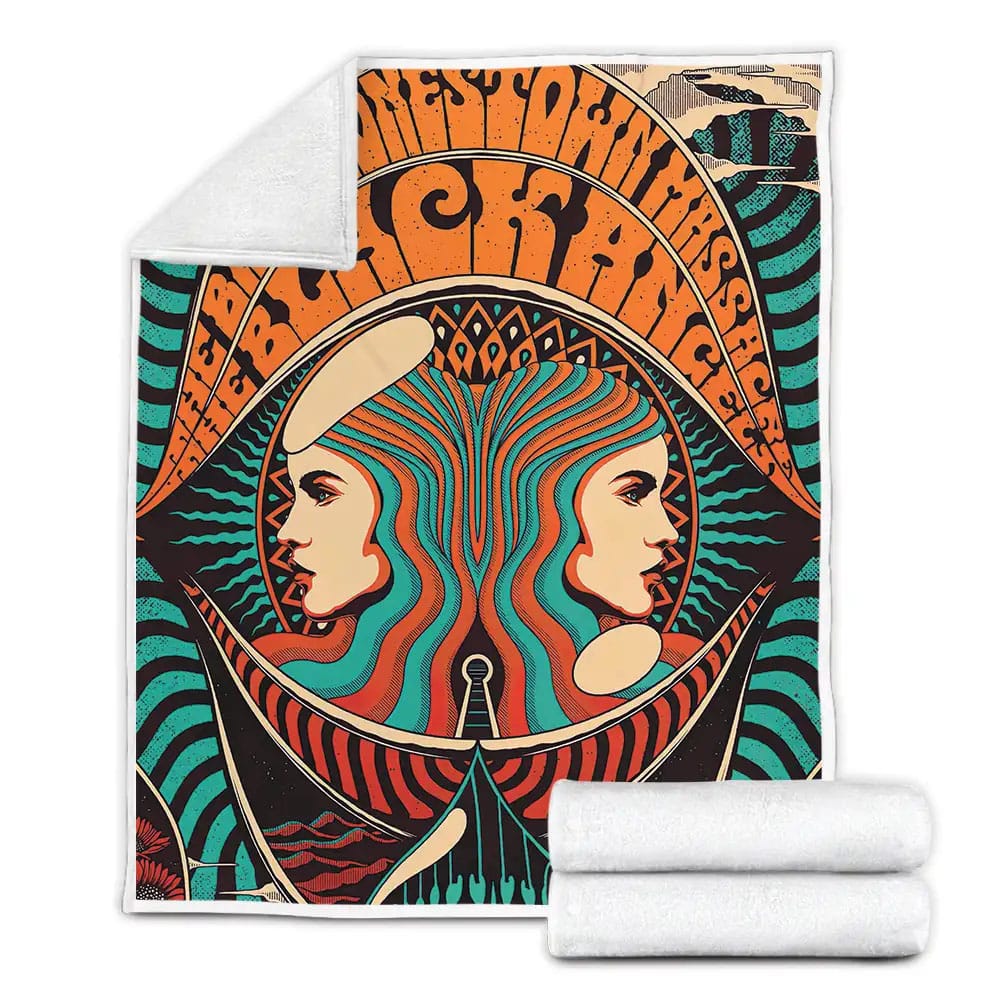 Black Angels Band Brian Jonestown Massacre Poster Fleece Blanket Gift For Wife Husband Besties