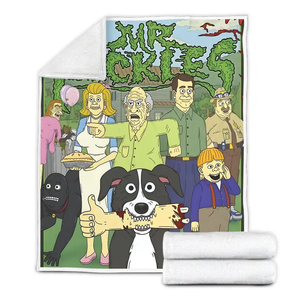 Mr. Pickles Main Characters Poster Fleece Blanket Gift For Christmas Thanksgiving Halloween