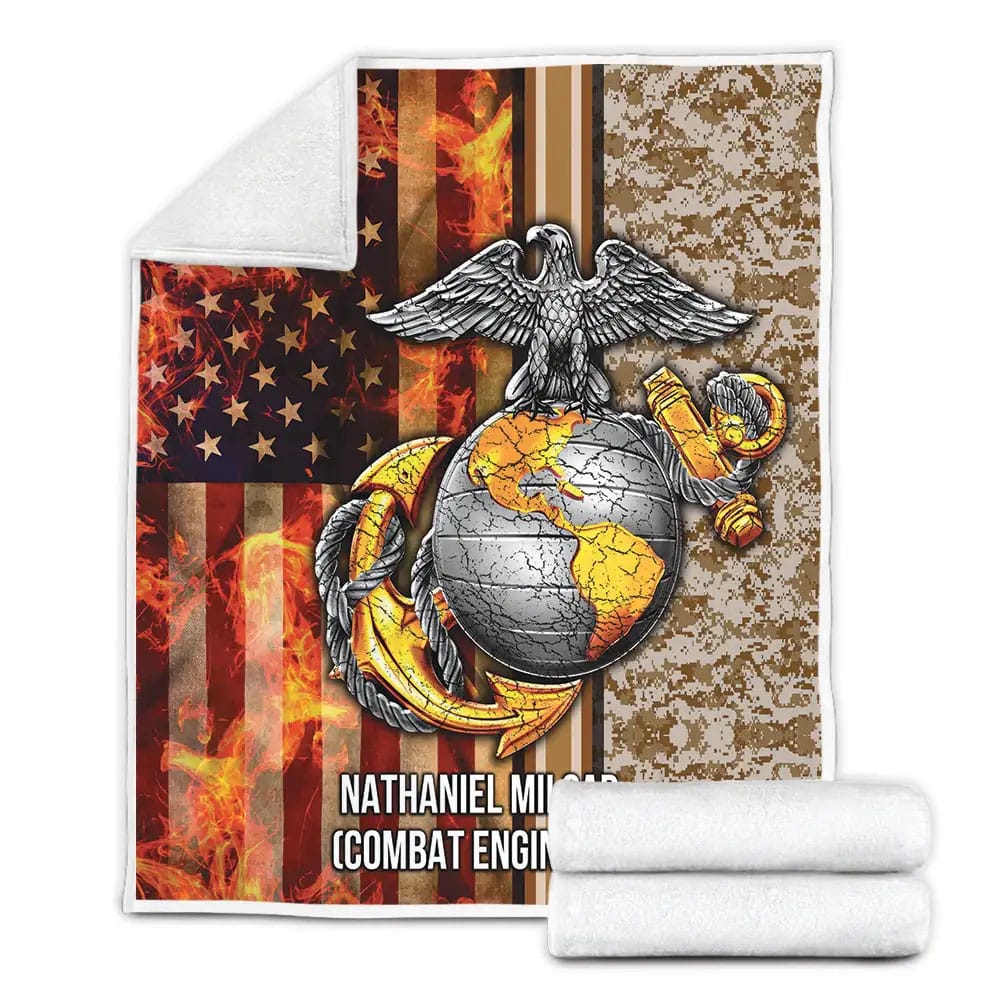 NATHANIEL MILSAP COMBAT ENGINEER Fleece Blanket Gift For Christmas Thanksgiving Halloween