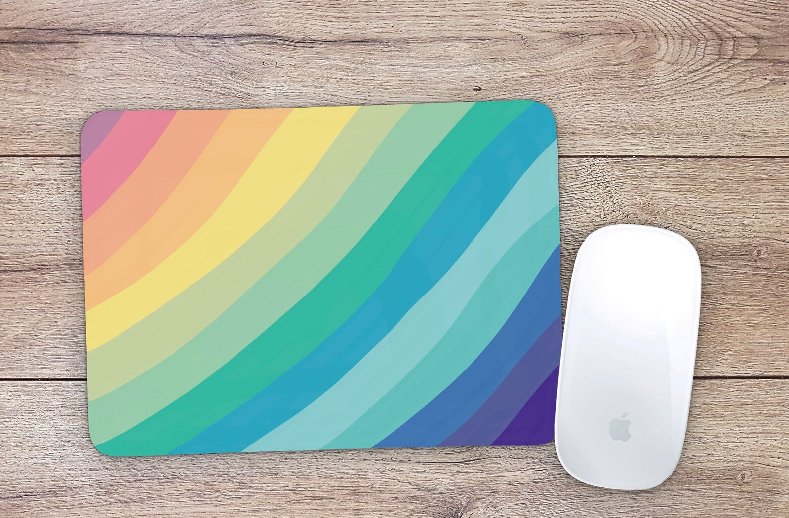 Allleftout Rainbow Line Mouse Pad