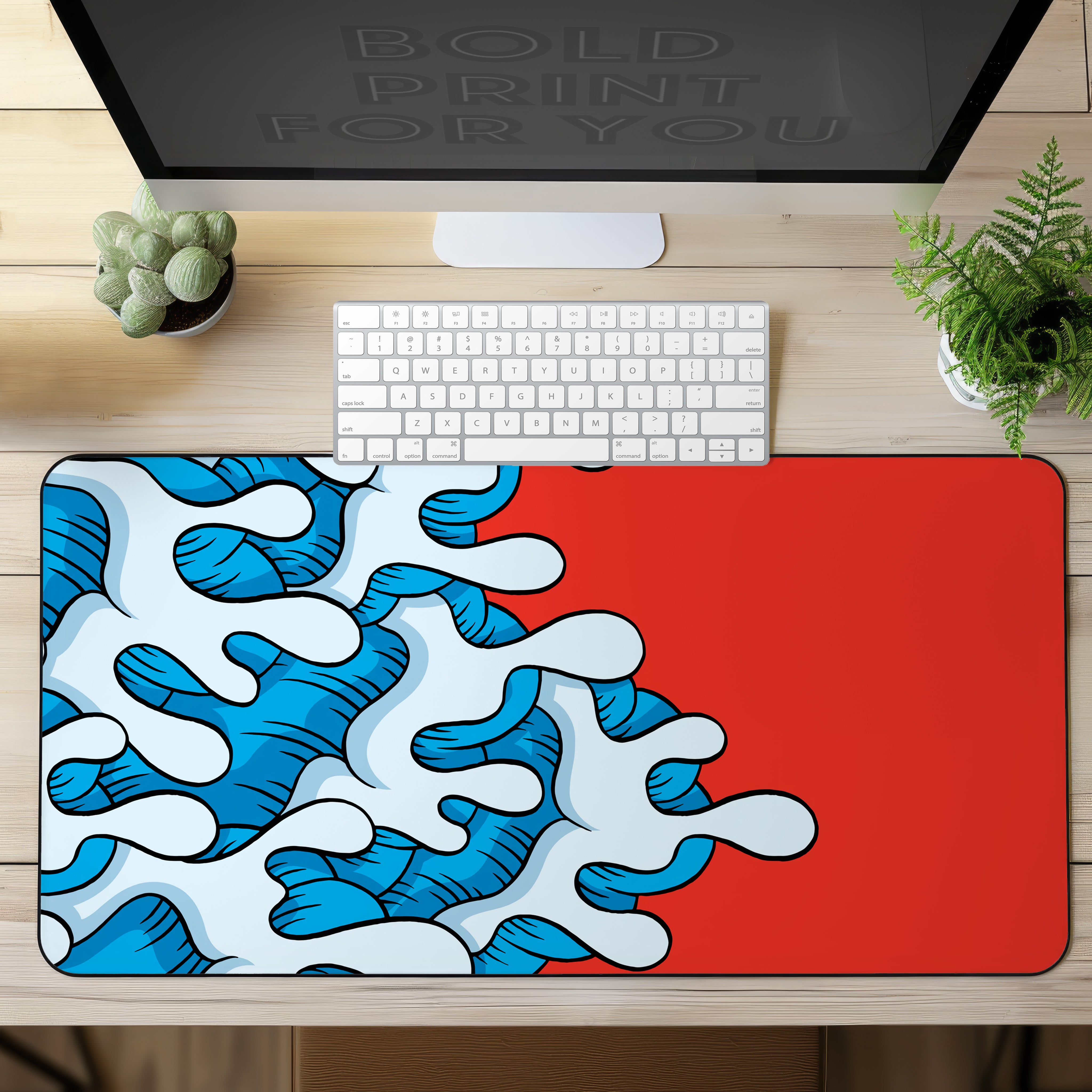 Allleftout Ocean Wave Art  Abstract Pop Splash Desk Mat