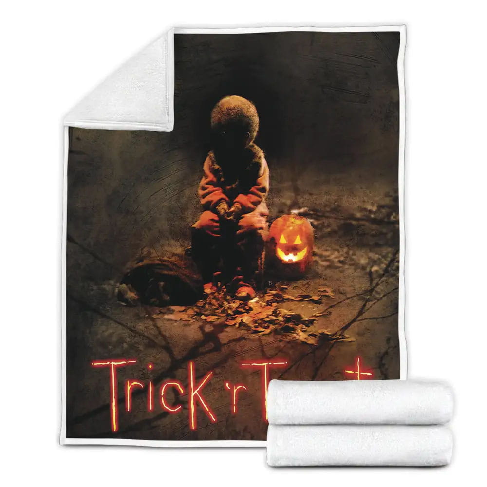 Trick r Treat Movie Poster Fleece Blanket Gift For Birthday Halloween Christmas Thanksgiving