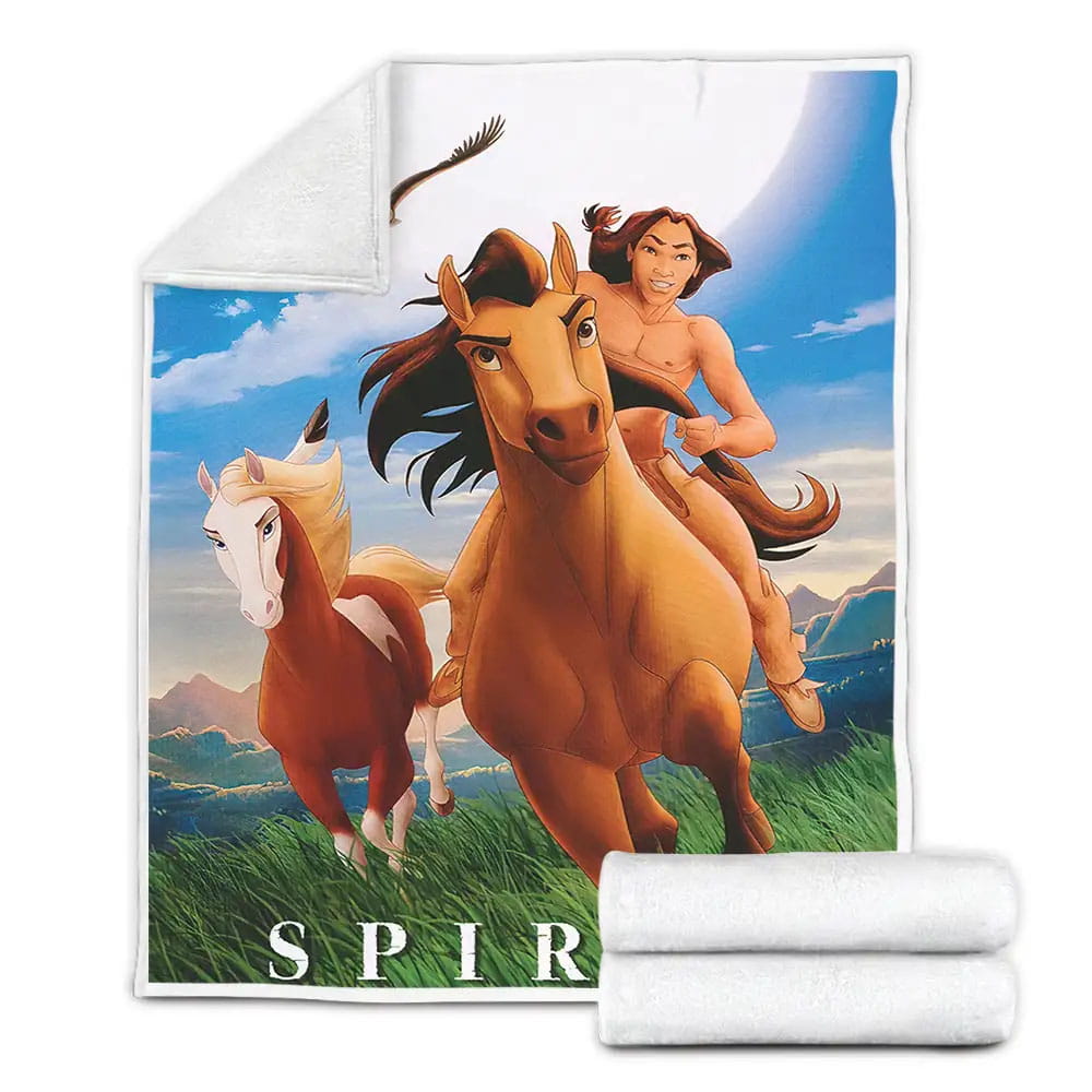 Stallion Of The Cimarron Movie Ride A Horse Photo Fleece Blanket Gift For Wife Husband Besties