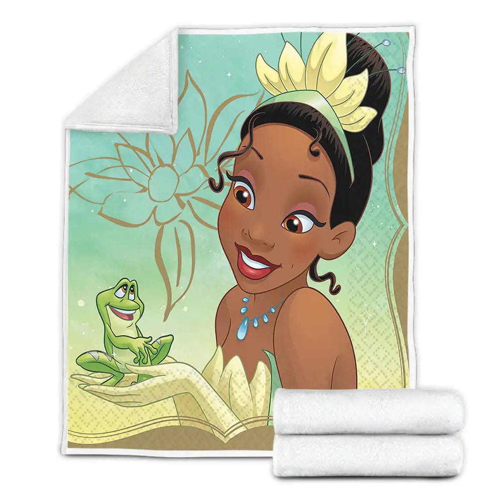 Disney Princess Tiana And The Frog Fleece Blanket Gift For Christmas Thanksgiving Halloween