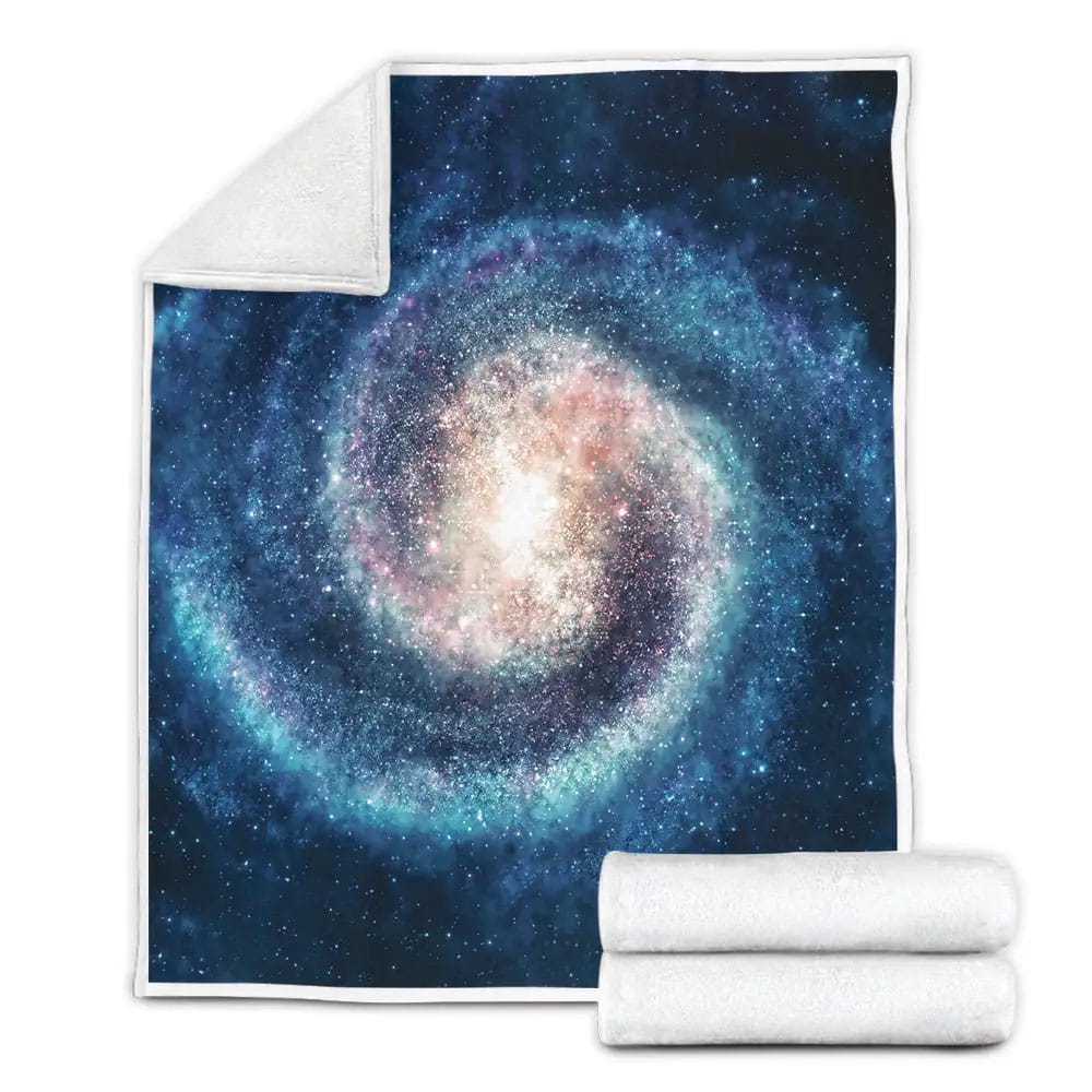Galaxy Blue Milky Way Space Fleece Blanket Gift For Birthday Halloween Christmas Thanksgiving