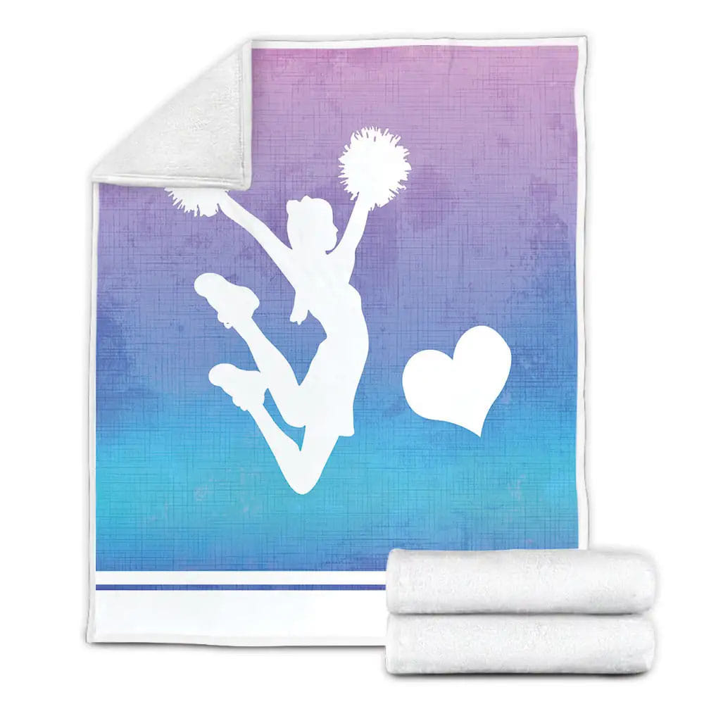 Cheerleader Girl With Heart Custom Fleece Blanket Gift For Christmas Thanksgiving Halloween