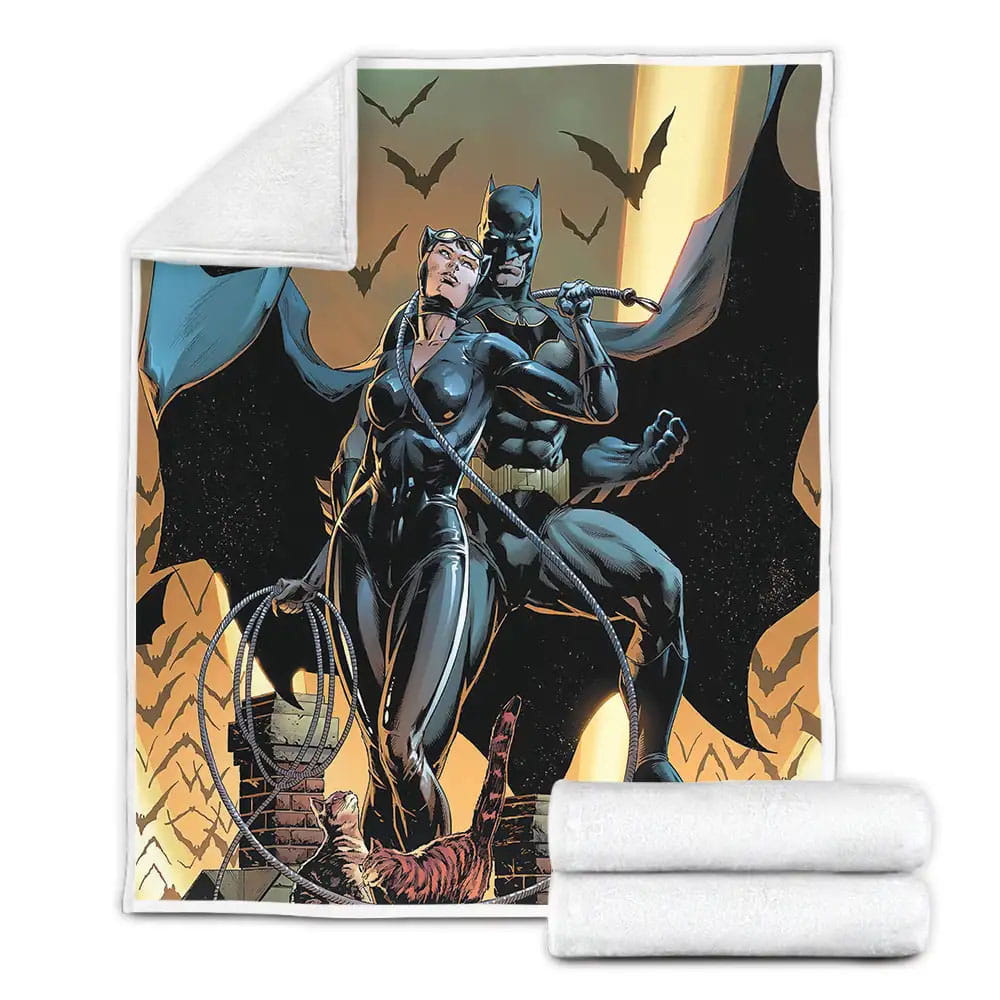 Batman And Catwoman Team Up Fleece Blanket Gift For Birthday Halloween Christmas Thanksgiving