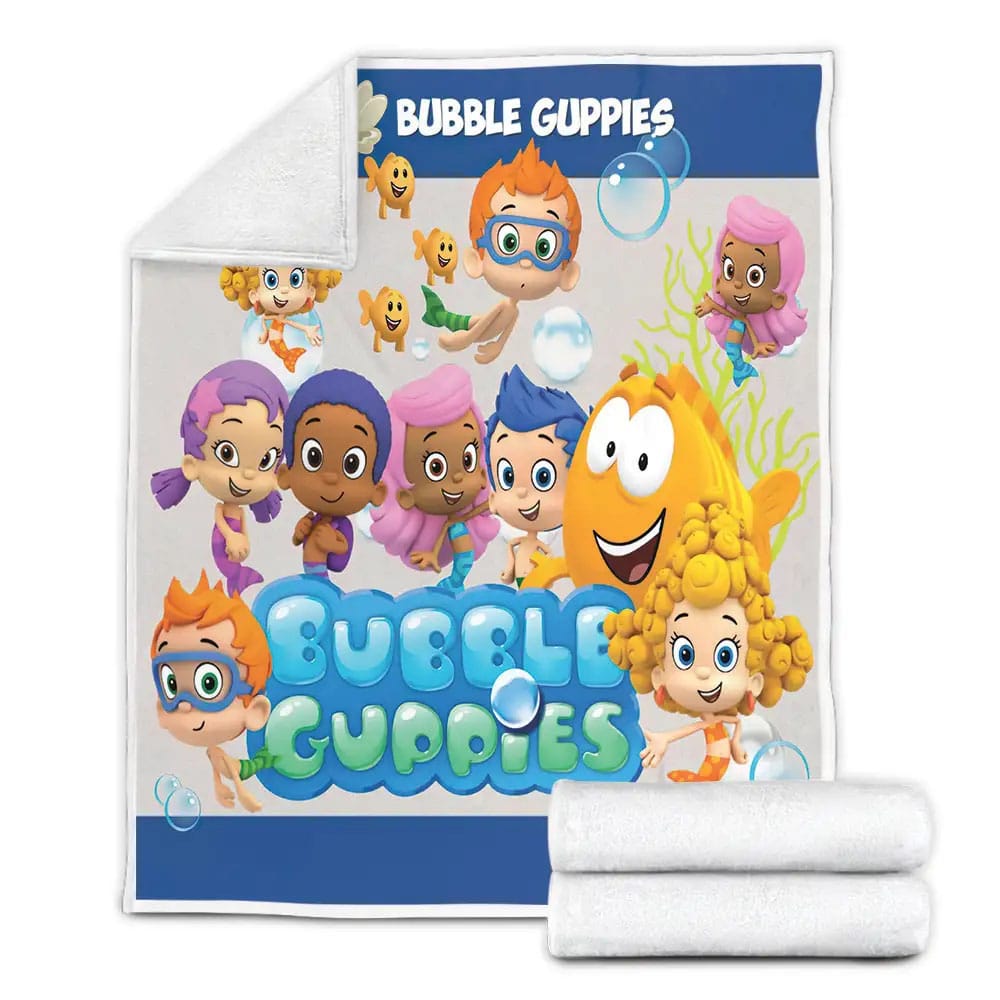 Bubble Guppies Group Posing Fleece Blanket Gift For Birthday Halloween Christmas Thanksgiving