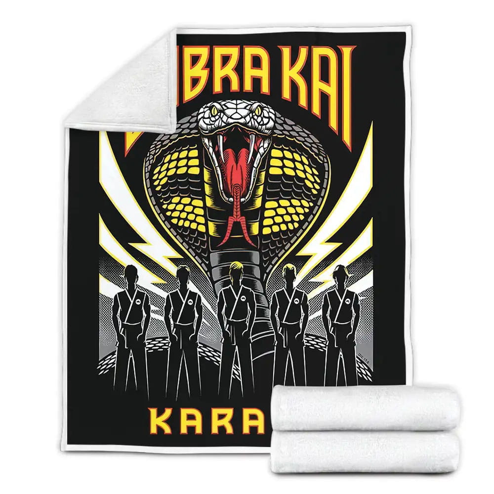 Cobra Kai Movie Digital Art Fleece Blanket Gift For Birthday Halloween Christmas Thanksgiving