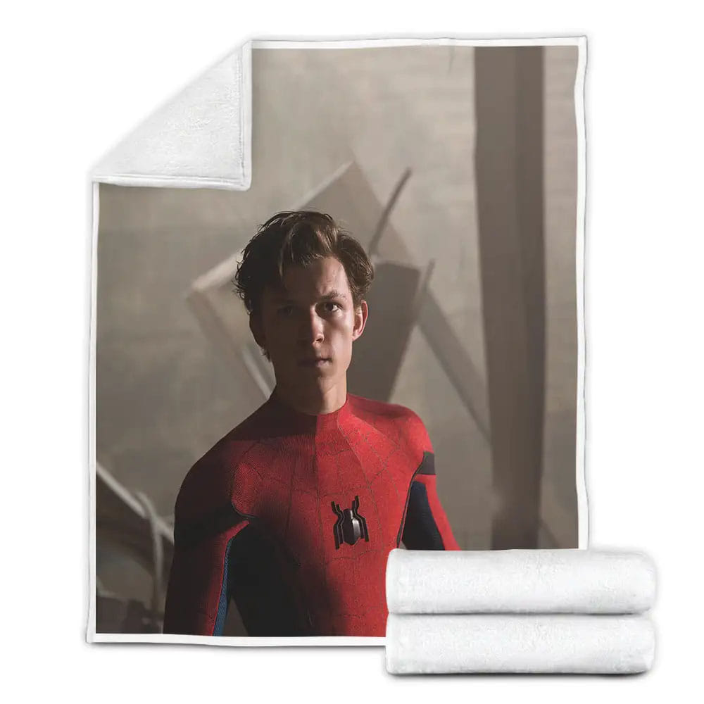 Tom Holland In Spiderman Homecoming Fleece Blanket Gift For Christmas Thanksgiving Halloween