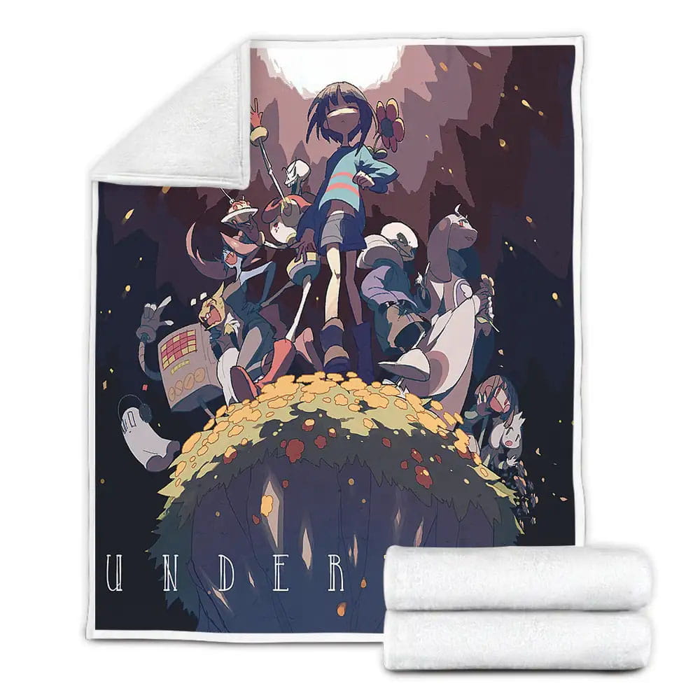 Undertale Characters In Manga Style Fleece Blanket Gift For Christmas Thanksgiving Halloween