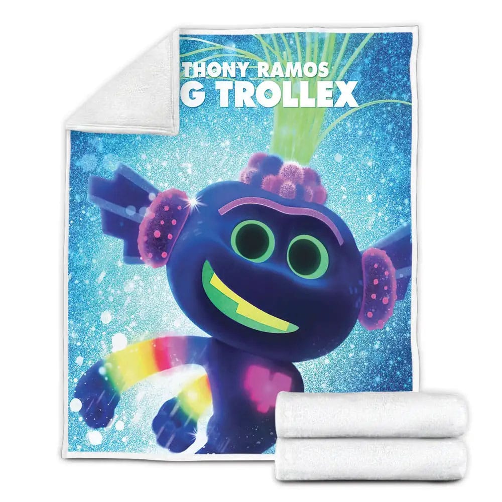 Trolls World Tour 2020 King Trollex Movie Poster Fleece Blanket Gift For Wife Husband Besties