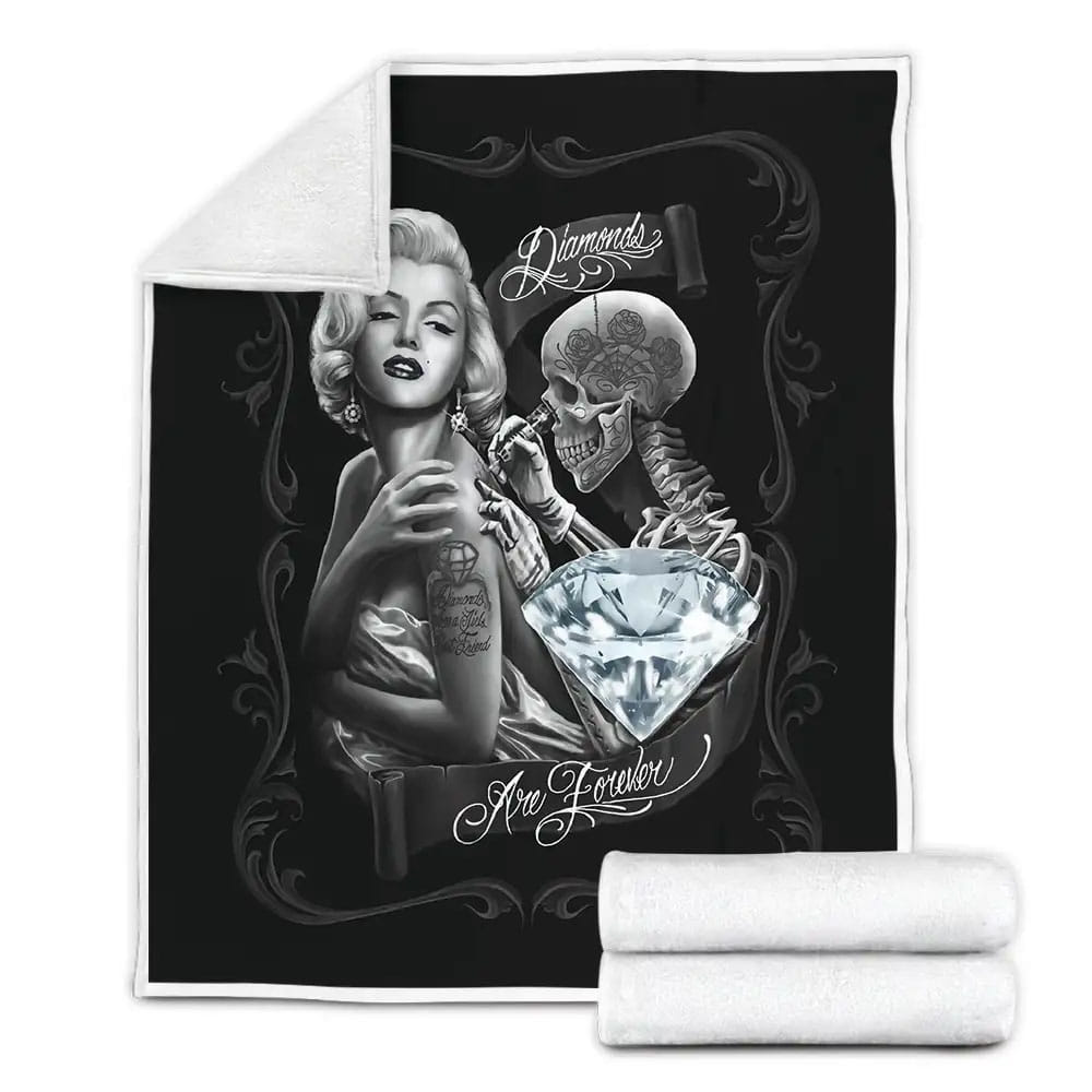 Marilyn Monroe King Queen Comforter Fleece Blanket Gift For Christmas Thanksgiving Halloween