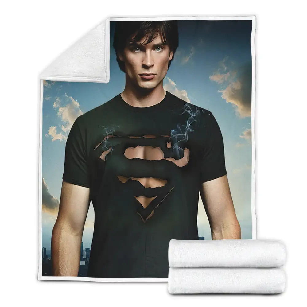Smallville Clark Kent Poster Fleece Blanket Gift For Birthday Halloween Christmas Thanksgiving