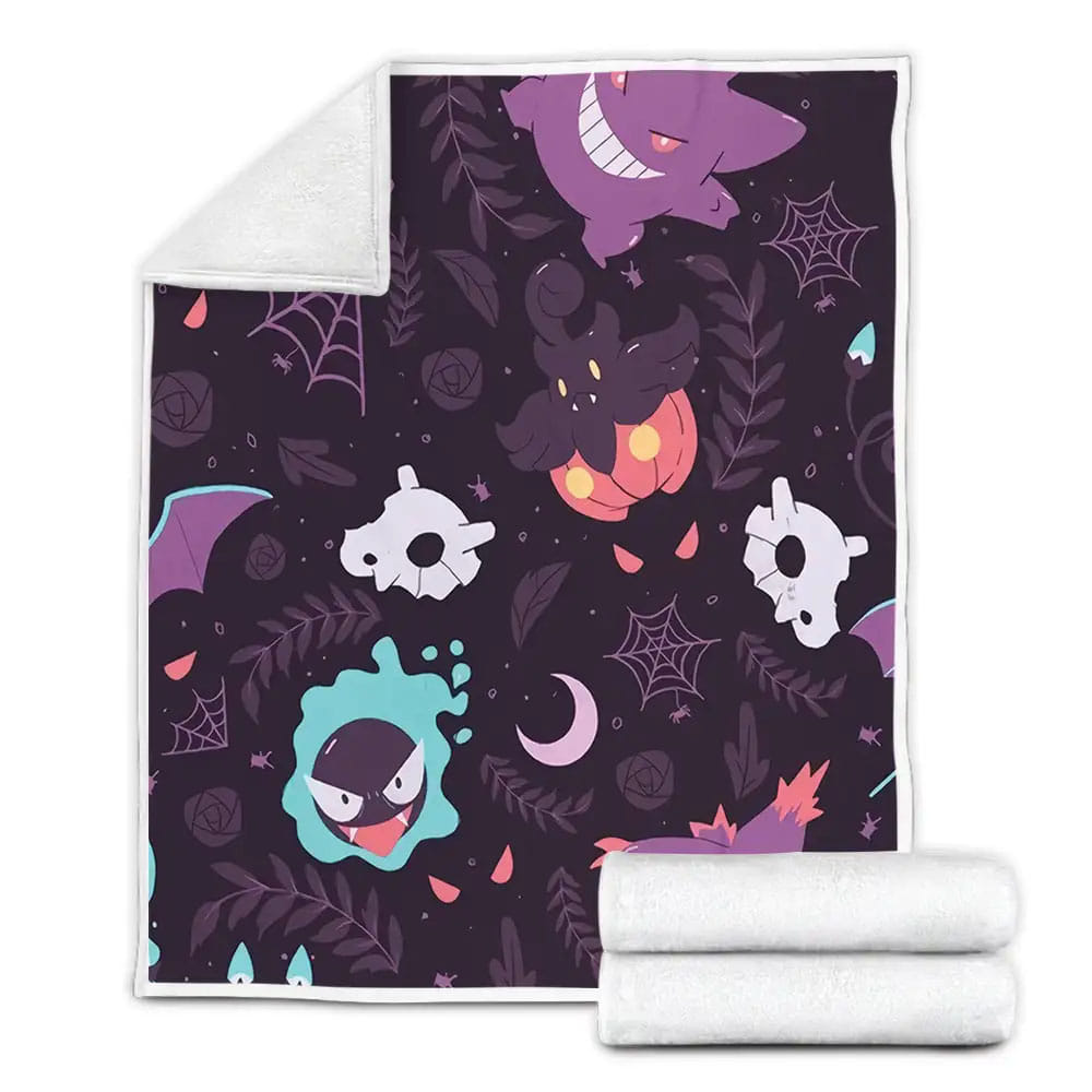 Pokemon Ghost 1 3D Customize Fleece Blanket Gift For Birthday Halloween Christmas Thanksgiving