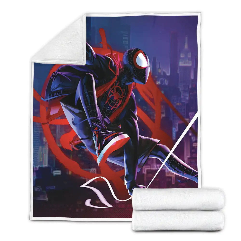 Miles Morales Spider-Man Art Fleece Blanket Gift For Birthday Halloween Christmas Thanksgiving