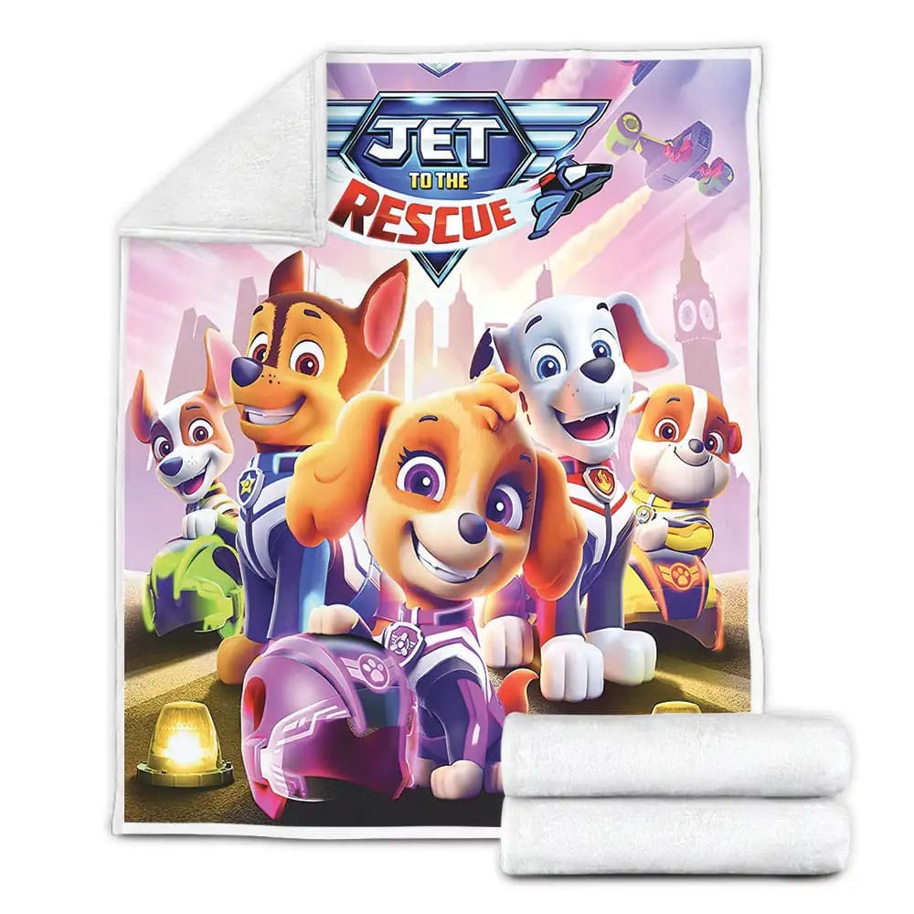 Paw Patrol Jet To The Rescue Fleece Blanket Gift For Birthday Halloween Christmas Thanksgiving