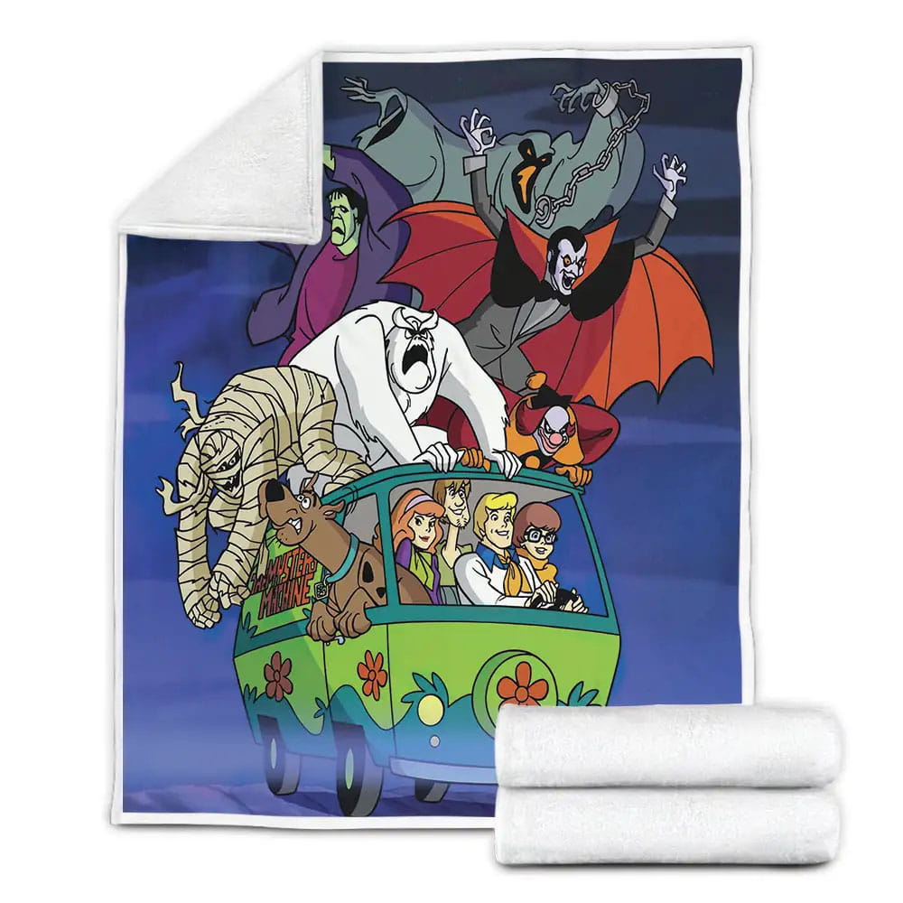 Scooby Doo Movies Vampire Mummy And Frankenstein Fleece Blanket Gift For Wife Husband Besties