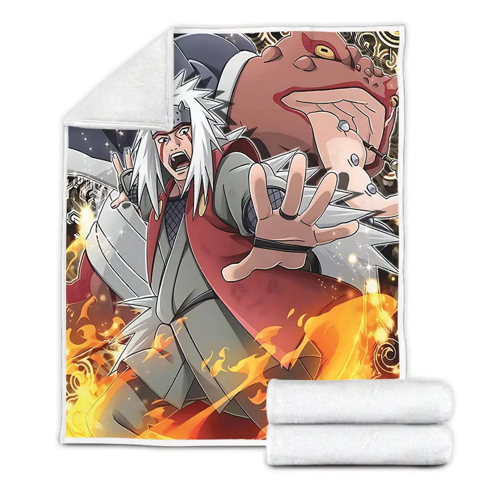 Jiraiya In Sage Mode Artwork Fleece Blanket Gift For Birthday Halloween Christmas Thanksgiving