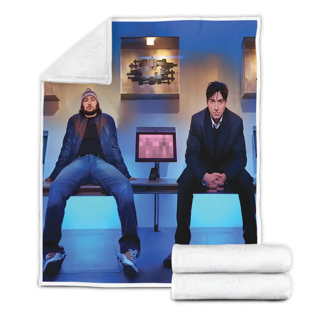 Deep Dish Posting Of The Band With Blue Background Fleece Blanket Gift For Wife Husband Besties
