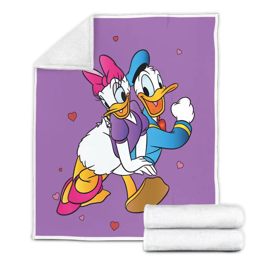 Donald And Daisy Duck Violet Custom Fleece Blanket Gift For Christmas Thanksgiving Halloween