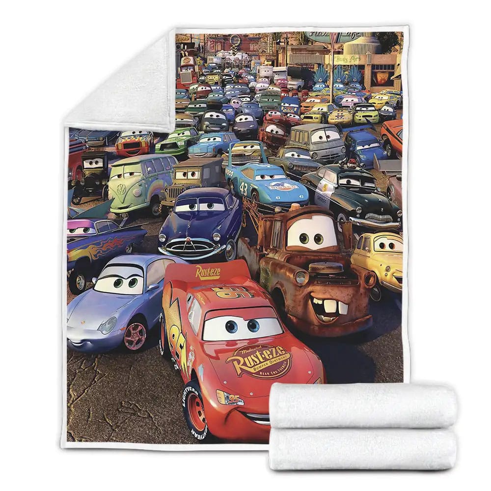 Cars All Characters In First Movie Fleece Blanket Gift For Christmas Thanksgiving Halloween