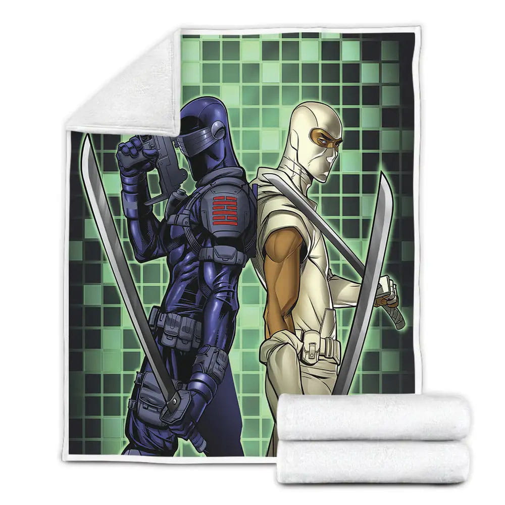 G.I. Joe Snake-Eyes And Storm Shadow Comic Artwork Fleece Blanket Gift For Wife Husband Besties