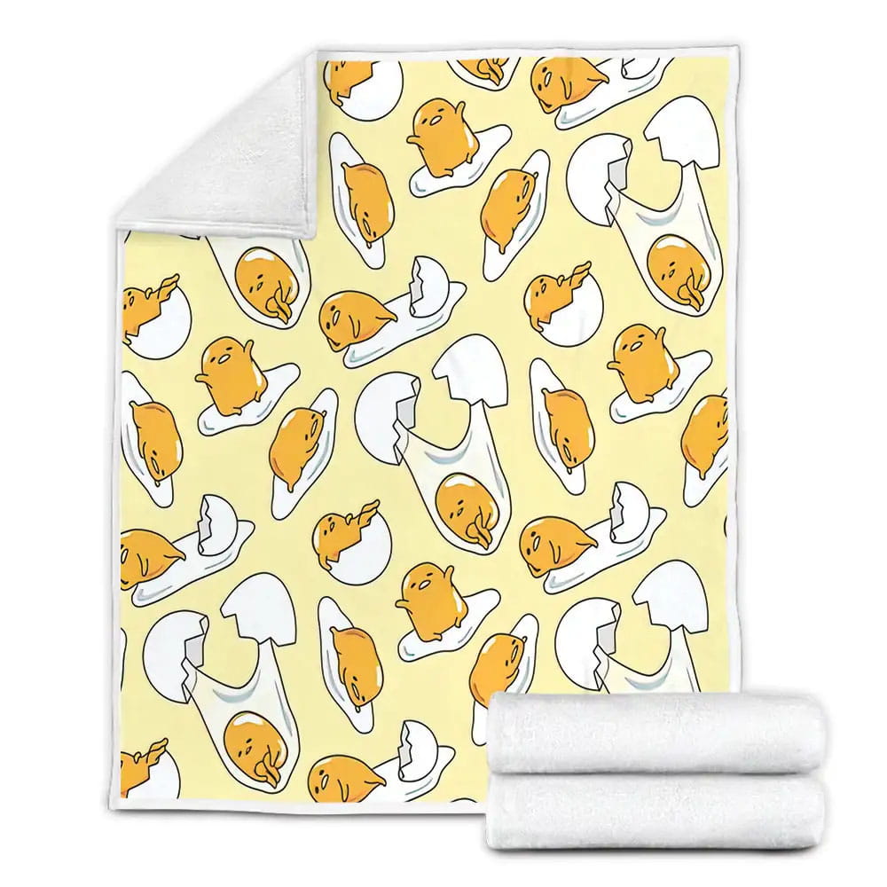Gudetama The Depression Egg Pattern Fleece Blanket Gift For Christmas Thanksgiving Halloween