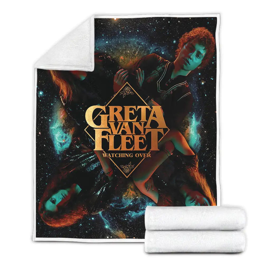 Greta Van Fleet Music Watching Over Fleece Blanket Gift For Christmas Thanksgiving Halloween